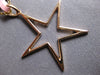 ESTATE LARGE .36CT DIAMOND 14KT ROSE GOLD 3D STAR LOVE FLOATING PENDANT