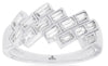 ESTATE .39CT DIAMOND 14KT WHITE GOLD 3D CLASSIC BAGUETTE BEZEL FILIGREE FUN RING