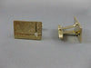 ANTIQUE LARGE DIAMOND STUD 14K YELLOW GOLD RECTANGLE CUFFLINKS FG VS 21MM #19804