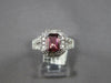 WIDE 1.93CT DIAMOND & AAA TOURMALINE 14KT WHITE GOLD EMERALD CUT ENGAGEMENT RING