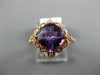 WIDE 2.51CT DIAMOND & AAA AMETHYST 14KT ROSE GOLD CUSHION & ROUND FILIGREE RING