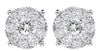 1.09CT DIAMOND 18KT WHITE GOLD 3D SOLITAIRE HALO FLOWER FILIGREE STUD EARRINGS