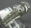 ESTATE WIDE .46CT DIAMOND 14K WHITE GOLD 2 ROW SEMI MOUNT ENGAGEMENT RING #19591