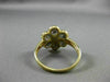 ANTIQUE WIDE .20CT DIAMOND & AAA WHITE QUARTZ 18K 2 TONE GOLD FLOWER RING #21715
