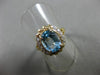 ESTATE .20CT DIAMOND & LIGHT BLUE TOPAZ 14KT YELLOW GOLD FILIGREE RING #20527