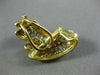 ANTIQUE LARGE 3.50CT DIAMOND 18KT YELLOW GOLD 3D PAVE TEAR DROP CLIP ON EARRINGS