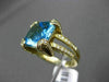 ESTATE LARGE 6.54CT DIAMOND & AAA EXTRA FACET BLUE TOPAZ 14K YELLOW GOLD 3D RING