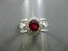ANTIQUE 1.96CT DIAMOND & AAA RUBY PLATINUM FLOWER DESIGN ENGAGEMENT RING AMAZING