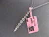 ESTATE 1.61CT DIAMOND 14KT WHITE GOLD CLASSIC ROUND JOURNEY BAR FLOATING PENDANT
