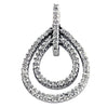 .67CT DIAMOND 14KT WHITE GOLD 3D CLASSIC DOUBLE OPEN TEAR DROP FLOATING PENDANT