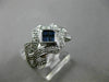 ESTATE WIDE 1.10CT DIAMOND SAPPHIRE 14K WHITE GOLD 3D OPEN FILIGREE PROMISE RING