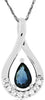 .61CT DIAMOND & AAA SAPPHIRE 14KT WHITE GOLD PEAR SHAPE & ROUND INFINITY PENDANT