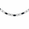 31.34CT DIAMOND & AAA SAPPHIRE 18KT WHITE GOLD ROUND & BAGUETTE TENNIS NECKLACE