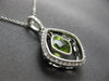 ESTATE LARGE 1.55CT DIAMOND & AAA PERIDOT 14K WHITE GOLD CUSHION & ROUND PENDANT