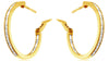 1.18CT DIAMOND 14K YELLOW GOLD ROUND & BAGUETTE INSIDE OUT HOOP HANGING EARRINGS