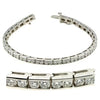 ESTATE 4.23CT DIAMOND 14KT WHITE GOLD 3D CLASSIC ROUND CHANNEL TENNIS BRACELET