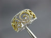 ESTATE WIDE .67CT DIAMOND 18KT TWO TONE GOLD 3D OPEN FILIGREE ANNIVERSARY RING