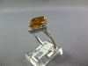ESTATE 2.75CT DIAMOND & AAA CITRINE 14KT WHITE GOLD SQUARE HALO ENGAGEMENT RING