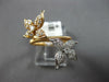 WIDE .39CT DIAMOND 18KT TRI COLOR GOLD 3D DOUBLE FLOWER BUTTERFLY FLEXIBLE RING