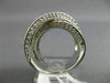 ESTATE LARGE 4CT ROUND DIAMOND & AAA PINK SAPPHIRE 14K WHITE GOLD 3D LOVE X RING