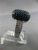 ESTATE LARGE 2.82CT DIAMOND & AAA SAPPHIRE 18KT WHITE GOLD 3D SQUARE PAVE RING