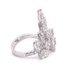 LARGE 3.30CT DIAMOND 18K WHITE GOLD MULTI SHAPE INVISIBLE SQUARE MULTI LEAF RING
