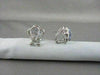ANTIQUE 14KT WHITE GOLD 2.74CT DIAMOND & TANZONITE FLOWER STUD EARRINGS