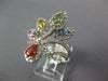 EXTRA LARGE 2.1CT DIAMOND & AAA MULTI COLOR SAPPHIRE 18K YELLOW GOLD FLOWER RING