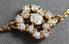 ESTATE .26CT DIAMOND 14KT ROSE GOLD 3D ROUND CLASSIC FLOWER SQUARE LOVE NECKLACE