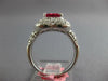 1.96CT DIAMOND & AAA RUBY 18KT WHITE GOLD 3D HEART SHAPE & ROUND ENGAGEMENT RING