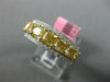 ESTATE 2.83CT WHITE & FANCY YELLOW DIAMOND 18K TWO TONE WEDDING ANNIVERSARY RING