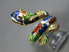ANTIQUE LARGE 14KT YELLOW GOLD HANDCRAFTED MULTI COLOR ENAMEL SNAKE RING #27872