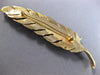 EXTRA LARGE .92CT DIAMOND 14KT YELLOW GOLD 3D HAND CRAFTED LEAF BROOCH PIN