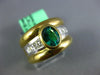 LARGE 1.45CT DIAMOND & AAA EMERALD 18KT 2 TONE GOLD ASSCHER OVAL ENGAGEMENT RING