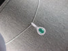 .81CT DIAMOND & AAA COLUMBIAN EMERALD 14K WHITE GOLD PEAR SHAPE FLOATING PENDANT