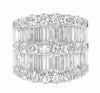 EXTRA LARGE 5.16CT DIAMOND 18KT WHITE GOLD 3D ROUND & BAGUETTE ANNIVERSARY RING