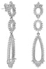 LARGE 1.43CT DIAMOND 14K WHITE GOLD FLORAL TEAR DROP SEMI MOUNT HANGING EARRINGS