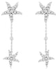 ESTATE .98CT DIAMOND 14KT WHITE GOLD STARFISH BY THE YARD FUN HANGING EARRINGS