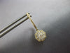 ESTATE .69CT DIAMOND 14KT YELLOW GOLD 3D FLOWER HUGGIE FUN HANGING EARRINGS