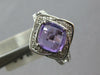 LARGE 2.46CT DIAMOND & AAA AMETHYST 14KT WHITE GOLD CUSHION & ROUND FLOWER RING
