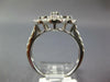 ESTATE LARGE 1.01CT DIAMOND 18KT WHITE GOLD 3D FOUR LEAF CLOVER LOVE RING