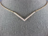 ESTATE .33CT DIAMOND 18KT ROSE GOLD 3D CLASSIC V SHAPE LOVE NECKLACE
