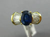ESTATE WIDE 2.71CT DIAMOND & AAA OVAL SAPPHIRE 14KT YELLOW GOLD ENGAGEMENT RING