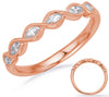 ESTATE .26CT DIAMOND 14KT ROSE GOLD ROUND & MARQUISE 6 STONE INFINITY LOVE RING