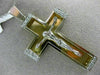 ESTATE EXTRA LARGE .35CT DIAMOND 14K WHITE & YELLOW GOLD 3D CROSS PENDANT #12474