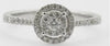 ESTATE .42CT DIAMOND 18KT WHITE GOLD 3D ROUND CLUSTER HALO FRIENDSHIP LOVE RING