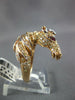 LARGE .89CT DIAMOND & AAA RUBY 18KT WHITE & ROSE GOLD HANDCRAFTED HORSE FUN RING