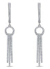 ESTATE 1.19CT DIAMOND 18KT WHITE GOLD 3D CIRCULAR CHANDELIER HANGING EARRINGS