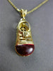 ANTIQUE 14K YELLOW GOLD RED ENAMEL HANDCRAFTED FILIGREE BABY SHOE PENDANT #23511