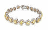 LARGE 15.2CT WHITE & FANCY YELLOW DIAMOND 18KT 2 TONE GOLD MULTI SHAPE BRACELET